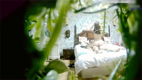 隐藏在植物后面的摄像头偷拍酒店情人开房拍拍-f2d